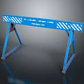 Blue Industrial Support Stand With White Stripes Length 1000mm Load Capacity 1.5 Ton