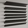 Black Gypsum Cornices With Various Decorative Patterns For Home Interior Design 3d model