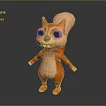 Cute Standing Orange Stuffed Squirrel Toy With Big Eyes Large Tail And Light Pink Belly