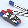 Whiteboard Markers with Blue Red Caps and Black Holder for Office Supplies