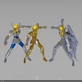 Anime Saint Seiya Action Figures in Gold Silver Blue Armor Poses