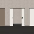 Minimalist Modern Interior Doors In Wooden And White With LED Light Design