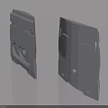 Modern Swing Door Metal Panel With Structural Holes And Industrial Design Components