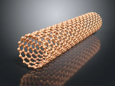 Copper Colored Tubular Honeycomb Mesh Structure With Metallic Shine And Reflection 3d model