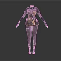 Woman Dressed In Steampunk Style Black Gold Corset With Leather Gloves Fitted Pants And Boots