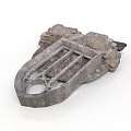 Traditional Carved Stone Architectural Component With Intricate Frame And Textured Surface
