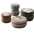 Light Luxury Sofa Stool Fabric Sofa Stool Pier Leisure Sofa Stool Bed End Stool Round Stool Cloakroom Stool Camera Sofa Stool Combination 3d model