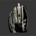 Gray Casual Backpack With Durable Fabric And Zipper Compartments For Everyday Use 3d model