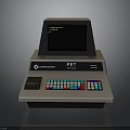 Commodore PET Vintage Electronic Device With Screen Display And Colorful Keypad Keyboard