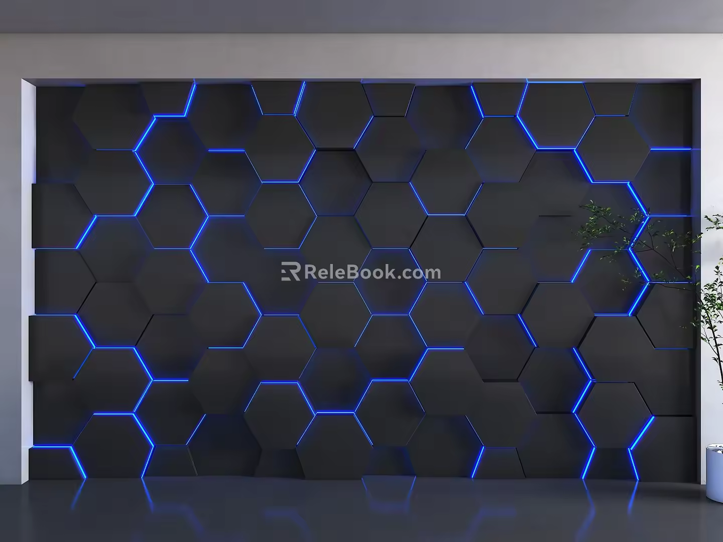Technology background wall Geometric background wall Hexilateral shaped background wall Sofa background Internet celebrity background wall Creative wall Exhibition hall background wall 3d model