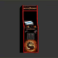 Red Mortal Kombat Arcade Machine with Display Screen Control Buttons and Dragon Design
