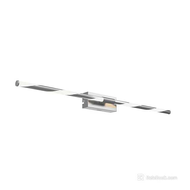 Modern Linear Wall Sconce With Chrome Metal Frame And LED Lighting 3d model 