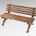 Classic Wooden Outdoor Bench With Slatted Backrest Metal Legs For Garden Patio