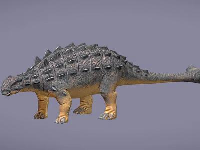 Detailed Armored Dinosaur Model With Spiked Back Strong Legs And Tail 3d model