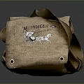 Vintage Canvas Crossbody Bag With WHITEER Lettering And Horse-Drawn Carriage Design