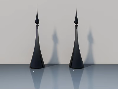 Modern Black Hinged Doors With Smooth Surface And Shadow Design 3d model