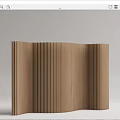 Modern Brown And Blue Room Divider With Vertical Ribbed Design For Interior