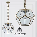 Modern Geometric Pendant Lights With Metal Frame And Transparent Glass Shade