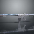 Sleek Modern Tactical Rifle With Silver Metallic Design And Long Barrel 3d model