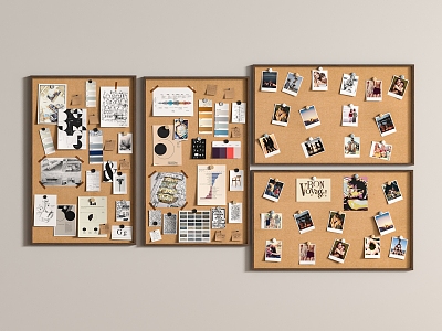 Photo Wall Photo Sticky Board Square 3d model