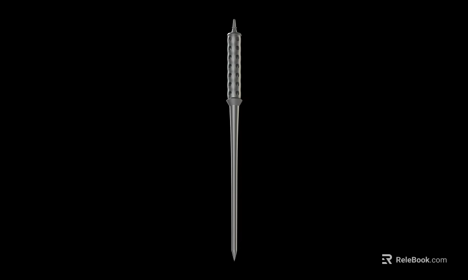 Ancient Metal Spiked Polearm Weapon With Decorative Handle And Sharp Tip 3d model 