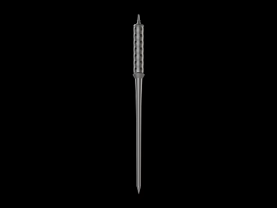 Ancient Metal Spiked Polearm Weapon With Decorative Handle And Sharp Tip 3d model