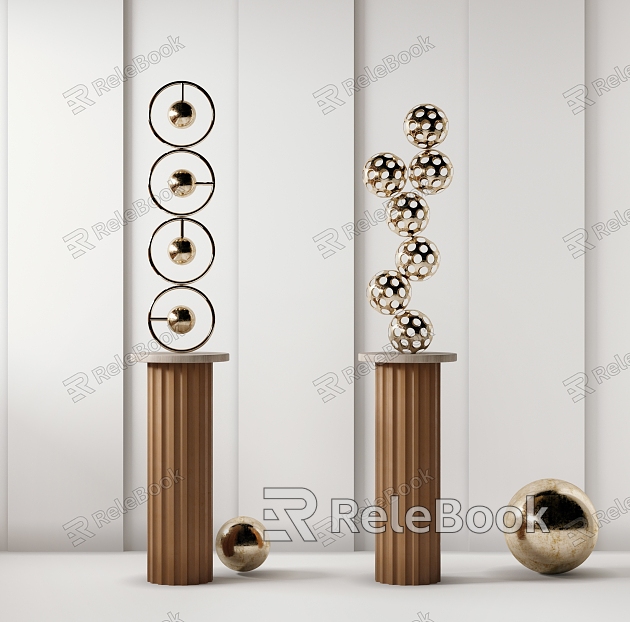 Light Luxury Metal Sculpture Ornaments model