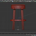 Modern Bar Stool With Brown Leather Seat Black Wooden Legs And Round Footrest