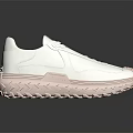 White Casual Sneakers With Red Accents And Thick Textured Sole For Modern Style