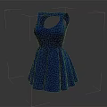 Stylish Blue Sleeveless Dress With Back Cutout And Pleated Skirt Design