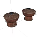 Traditional Copper Hot Pots with Lids Handles and Decorative Carvings Two Classic Kitchenware Pieces