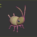 Green Insect Like Cartoon Game And Movie Character With Long Antennae And Red Eyes