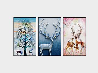 Modern Animal Painting Decorative Painting 3d model