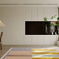 Modern Living Dining Room Interior With Light Sofa Area Rug Wall Art Round Table Chairs