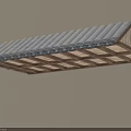 Traditional Roof Structure with Gray Tiles and Wooden Frame Architectural Design