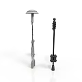 Building Construction Components With Silver And Black Long Rod Structures