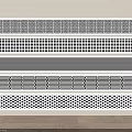 Stylish Modern Air Conditioner Vents With Various Grille Patterns And Metal Frames 3d model
