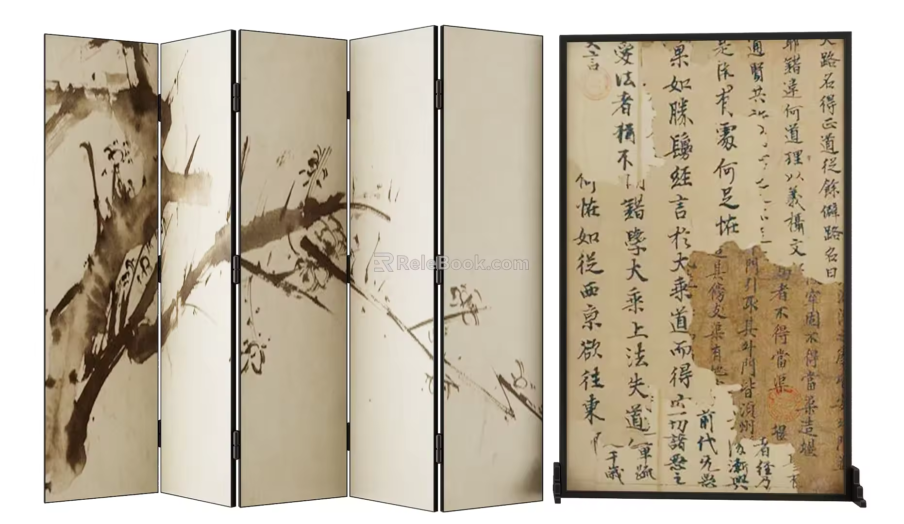 New Chinese-style screen partition 3d model