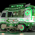 Heineken Mobile Beer Bar Truck Green White Design Red Star Wheels and Outdoor Tables Chairs