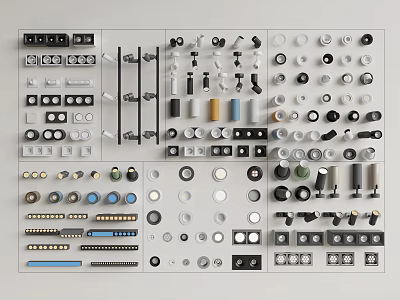 Various Styles of Downlights and Spotlights with Modern Designs for Home Lighting 3d model