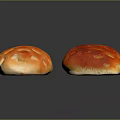 Two Freshly Baked Artisan Bread Loaves With Golden And Red Crusty Surface Patterns