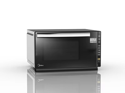 Midea Black Modern Microwave Oven With Digital Control Panel For Kitchen Appliances 3d model