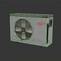 Vintage Air Conditioning Fan With Metal Casing Rusty Surface And Wheels