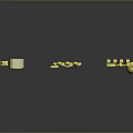 Shiny Golden Household Icons Including Storage Bags Coins Figures And Rising Arrow Design