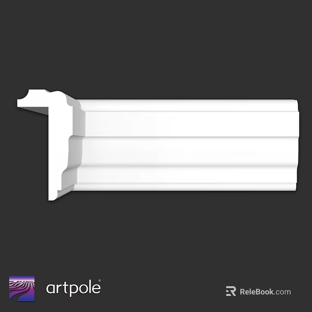 White Layered Decorative Wall Molding For Interior Edge Trim 3d model 