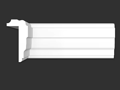 White Layered Decorative Wall Molding For Interior Edge Trim 3d model