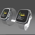 Digital Smartwatch Health Tracking Device With Black White Straps Steps Calories Monitor