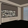 Modern Sideboard Design With Gray And White Cabinets Marble Backsplash Countertop In Kitchen Dining Area