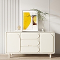 Modern Cream Side Cabinet 3d model