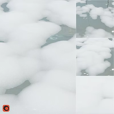 Abundant Rich Foam From Effective Dishwashing Cleanser For Kitchen Cleaning Tasks 3d model